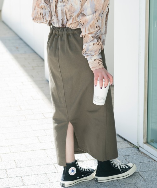 Ambre Neige（アンブルネージュ）の「ミディタイトスカート／【WEB/EC限定商品】（スカート・レディース・グレイッシュベージュ/チャコールグレー・FREE）」の6枚目の写真