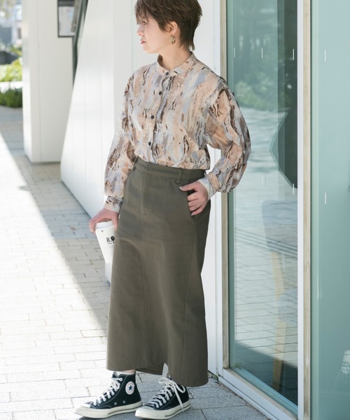 Ambre Neige（アンブルネージュ）の「ミディタイトスカート／【WEB/EC限定商品】（スカート・レディース・グレイッシュベージュ/チャコールグレー・FREE）」の9枚目の写真