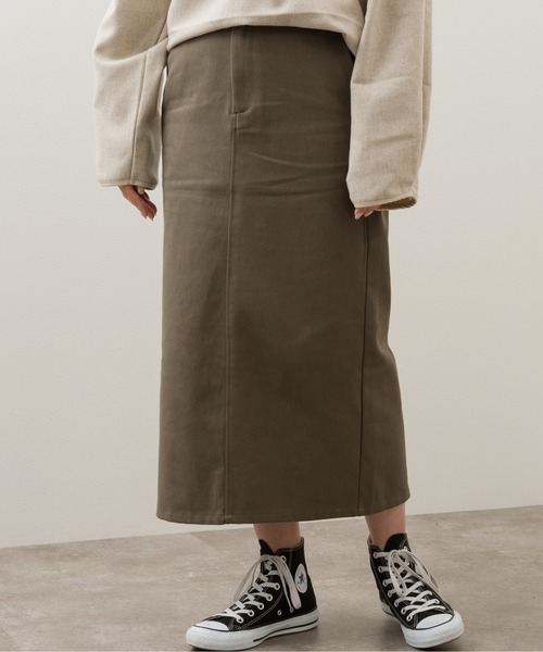 Ambre Neige（アンブルネージュ）の「ミディタイトスカート／【WEB/EC限定商品】（スカート・レディース・グレイッシュベージュ/チャコールグレー・FREE）」の3枚目の写真