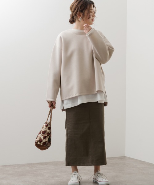 Ambre Neige（アンブルネージュ）の「ミディタイトスカート／【WEB/EC限定商品】（スカート・レディース・グレイッシュベージュ/チャコールグレー・FREE）」の22枚目の写真