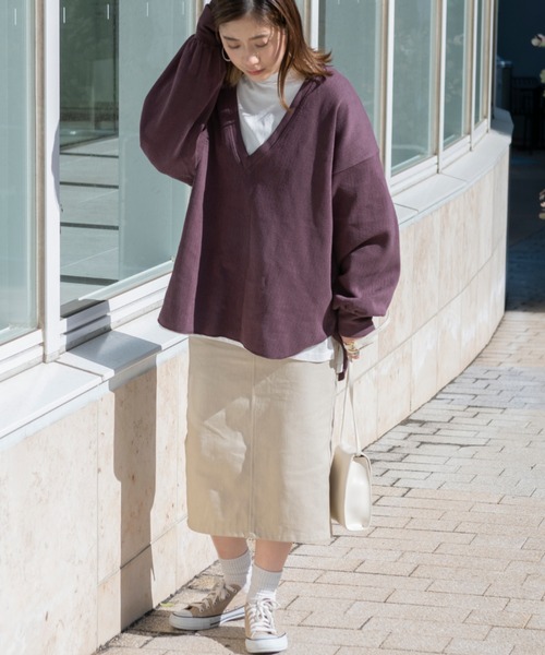 Ambre Neige（アンブルネージュ）の「ミディタイトスカート／【WEB/EC限定商品】（スカート・レディース・グレイッシュベージュ/チャコールグレー・FREE）」の16枚目の写真