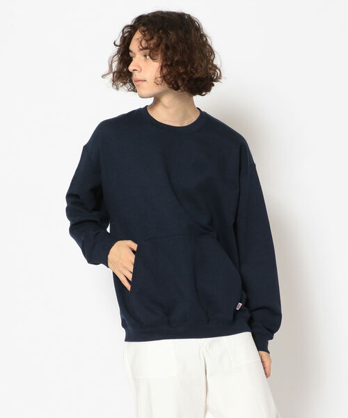 RELAXFIT(リラックスフィット)の「RELAXFIT/リラックスフィット muff pocket crew sweat マフポケットクルースウェット(スウェット・メンズ・グレー/レッド/グリーン/ネイビー・X-LARGE/LARGE)」の4枚目の写真