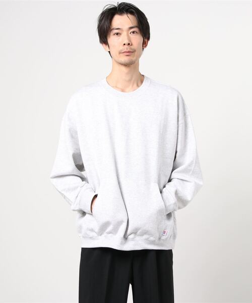 RELAXFIT(リラックスフィット)の「RELAXFIT/リラックスフィット muff pocket crew sweat マフポケットクルースウェット(スウェット・メンズ・グレー/レッド/グリーン/ネイビー・X-LARGE/LARGE)」の2枚目の写真