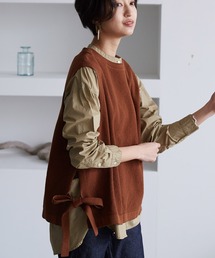 OMNES | 鹿の子コットンニットサイドリボンベスト(ベスト)