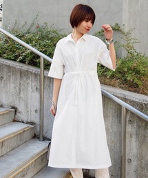 NICOLE white | ウエストドロストボックスワンピース(ワンピース)