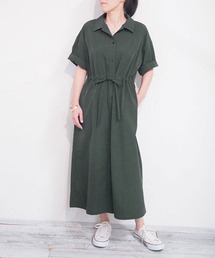 NICOLE white | ウエストドロストボックスワンピース(ワンピース)