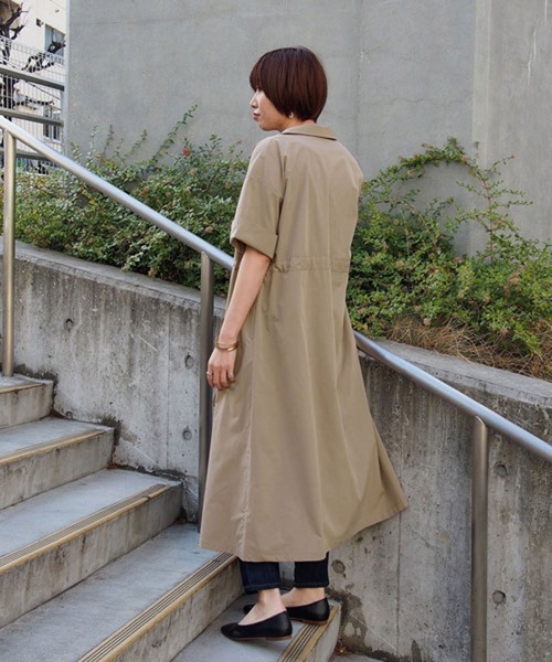 NICOLE white（ニコルホワイト）の「ウエストドロストボックスワンピース（ワンピース・レディース・ブラウン/オフホワイト/グリーン・FREE）」の11枚目の写真