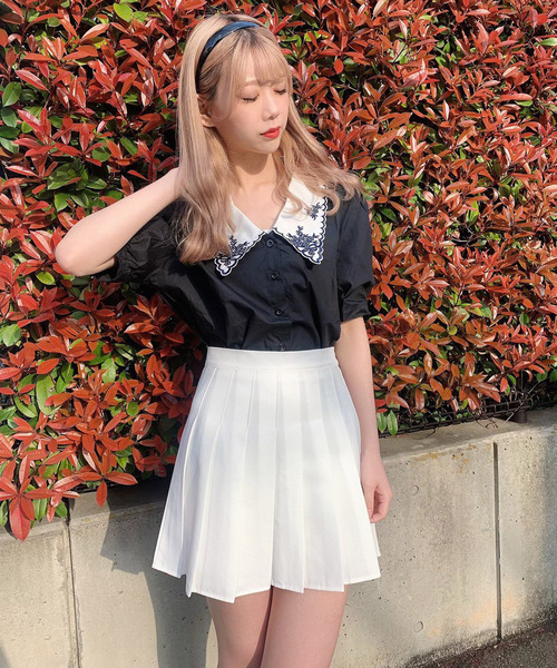 Voyage titty&Co.PETIT(ボヤージュティティアンドコープチ)の「【Voyage titty&Co.】衿ししゅうコットンブラウス(シャツ/ブラウス・レディース・オフホワイト/ブラック・FREE)」の7枚目の写真