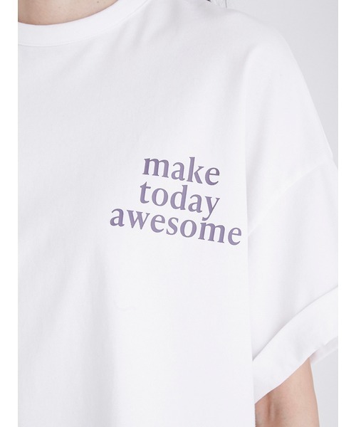 Mila Owen（ミラオーウェン）の「短丈ワイドグラフィックTシャツ（Tシャツ/カットソー・レディース・ベージュ/グリーン/ホワイト・FREE）」の10枚目の写真