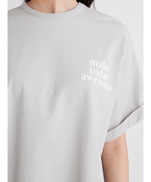 Mila Owen（ミラオーウェン）の「短丈ワイドグラフィックTシャツ（Tシャツ/カットソー・レディース・ベージュ/グリーン/ホワイト・FREE）」の14枚目の写真