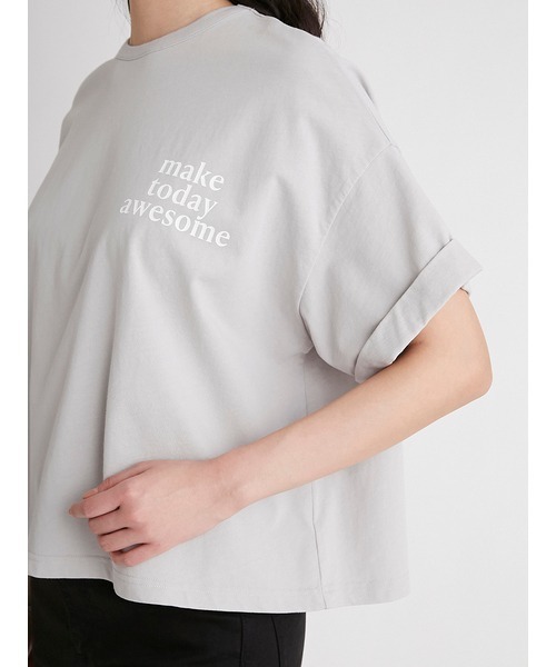 Mila Owen（ミラオーウェン）の「短丈ワイドグラフィックTシャツ（Tシャツ/カットソー・レディース・ベージュ/グリーン/ホワイト・FREE）」の15枚目の写真