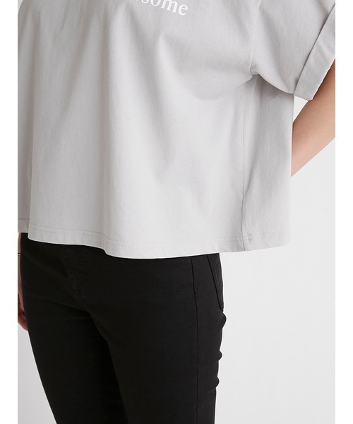 Mila Owen（ミラオーウェン）の「短丈ワイドグラフィックTシャツ（Tシャツ/カットソー・レディース・ベージュ/グリーン/ホワイト・FREE）」の17枚目の写真