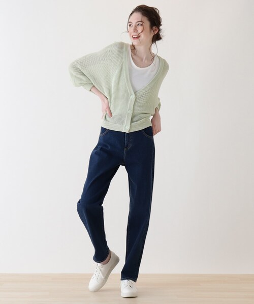 Cutie Blonde（キューティーブロンド）の「◆【S-LL/サスティナブル】テーパードデニム（デニムパンツ・レディース・ネイビー系5/ブルー系5・01/02/03/04）」の12枚目の写真