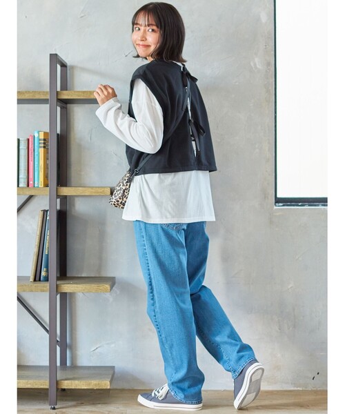 Cutie Blonde（キューティーブロンド）の「◆【S-LL/サスティナブル】テーパードデニム（デニムパンツ・レディース・ネイビー系5/ブルー系5・01/02/03/04）」の13枚目の写真