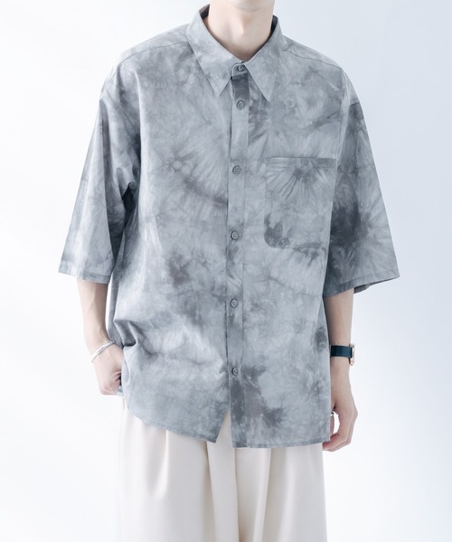 epnok(エプノック)の「タイダイ柄シャツ(シャツ/ブラウス・メンズ・ブラック/カーキ/グレイッシュブルー・LARGE/SMALL/MEDIUM)」の3枚目の写真