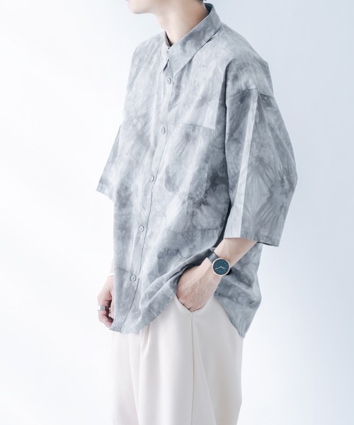 epnok(エプノック)の「タイダイ柄シャツ(シャツ/ブラウス・メンズ・ブラック/カーキ/グレイッシュブルー・LARGE/SMALL/MEDIUM)」の5枚目の写真