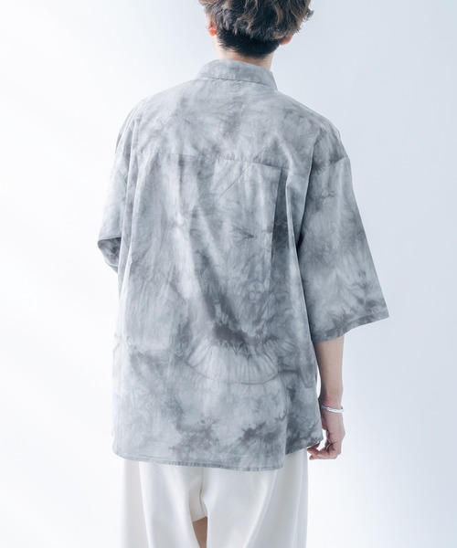 epnok(エプノック)の「タイダイ柄シャツ(シャツ/ブラウス・メンズ・ブラック/カーキ/グレイッシュブルー・LARGE/SMALL/MEDIUM)」の7枚目の写真