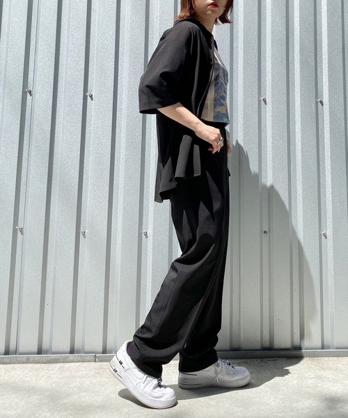 PBLIM（ページボーイリム）の「【PAGEBOYLIM】オープンカラーシャツ（シャツ/ブラウス・レディース・ブラック/サックスブルー・MEDIUM/LARGE）」の9枚目の写真