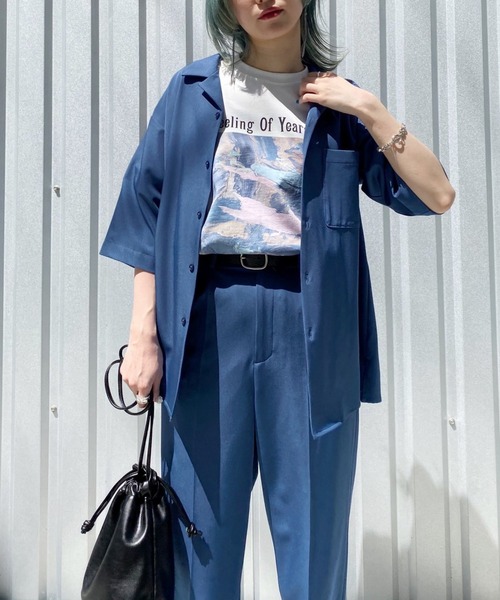 PBLIM（ページボーイリム）の「【PAGEBOYLIM】オープンカラーシャツ（シャツ/ブラウス・レディース・ブラック/サックスブルー・MEDIUM/LARGE）」の13枚目の写真