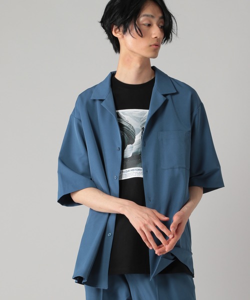 PBLIM（ページボーイリム）の「【PAGEBOYLIM】オープンカラーシャツ（シャツ/ブラウス・レディース・ブラック/サックスブルー・MEDIUM/LARGE）」の11枚目の写真