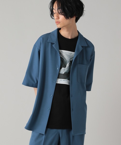 PBLIM（ページボーイリム）の「【PAGEBOYLIM】オープンカラーシャツ（シャツ/ブラウス・レディース・ブラック/サックスブルー・MEDIUM/LARGE）」の10枚目の写真