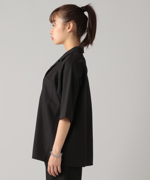 PBLIM（ページボーイリム）の「【PAGEBOYLIM】オープンカラーシャツ（シャツ/ブラウス・レディース・ブラック/サックスブルー・MEDIUM/LARGE）」の17枚目の写真