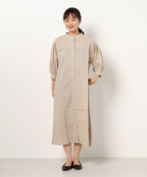 Monocoro toppi（モノコロトッピ）の「サイドボタンスリット シャツワンピース（シャツワンピース・レディース・ベージュ/オフホワイト/モカ・M）」の15枚目の写真