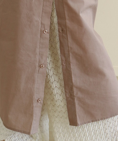 Monocoro toppi（モノコロトッピ）の「サイドボタンスリット シャツワンピース（シャツワンピース・レディース・ベージュ/オフホワイト/モカ・M）」の12枚目の写真