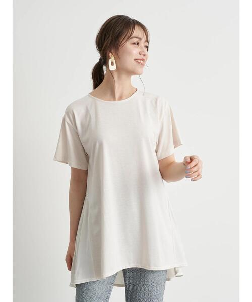 earth music&ecology(アースミュージックアンドエコロジー)の「バックティアードチュニック *(Tシャツ/カットソー・レディース・アイボリー/グレイッシュベージュ/ブラック・FREE)」の8枚目の写真