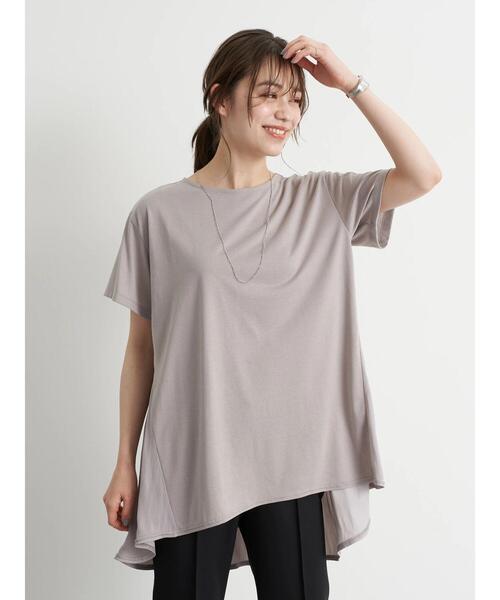 earth music&ecology(アースミュージックアンドエコロジー)の「バックティアードチュニック *(Tシャツ/カットソー・レディース・アイボリー/グレイッシュベージュ/ブラック・FREE)」の22枚目の写真