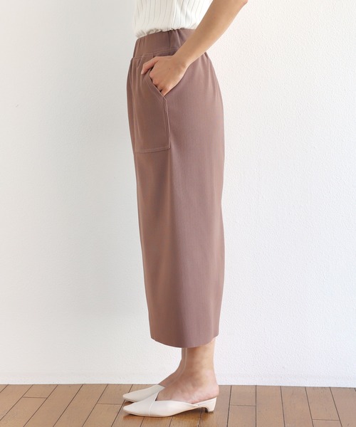 andme（アンドミー）の「ストレッチベイカータイトロングスカート（スカート・レディース・ブラック/ブラウン/ネイビー/グリーン/イエロー・M/L）」の7枚目の写真