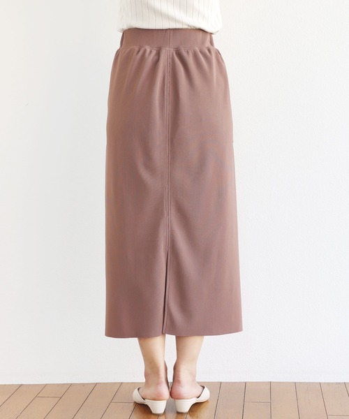 andme（アンドミー）の「ストレッチベイカータイトロングスカート（スカート・レディース・ブラック/ブラウン/ネイビー/グリーン/イエロー・M/L）」の8枚目の写真