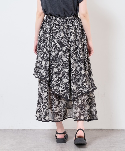 natural couture(ナチュラルクチュール)の「【WEB限定】花柄ランダムヘムパイピングスカート(スカート・レディース・アイボリー/ブラック/ピンク・FREE)」の18枚目の写真