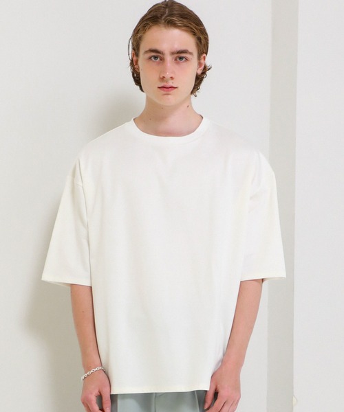 BESPOKE TOKYO（ビスポークトウキョウ）の「【BESPOKE TOKYO】DOUBLE BLEND COTTON CREW NECK OVER SIZE TEE（Tシャツ/カットソー・メンズ・ブラック/ベージュ/オフホワイト・2/3）」の20枚目の写真