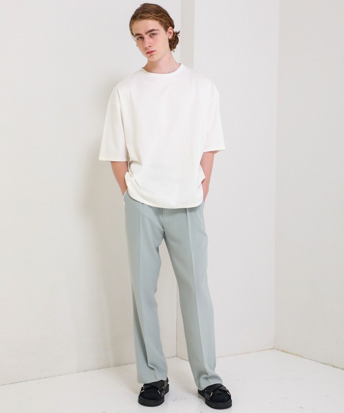 BESPOKE TOKYO（ビスポークトウキョウ）の「【BESPOKE TOKYO】DOUBLE BLEND COTTON CREW NECK OVER SIZE TEE（Tシャツ/カットソー・メンズ・ブラック/ベージュ/オフホワイト・2/3）」の19枚目の写真