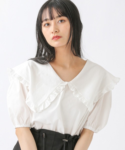 ALAND（エーランド）の「3.3 Field Trip／BIGカラーブラウス 2217279（シャツ/ブラウス・レディース・ブラック/アイボリー・FREE）」の2枚目の写真