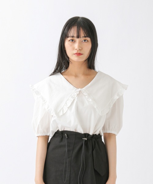 ALAND（エーランド）の「3.3 Field Trip／BIGカラーブラウス 2217279（シャツ/ブラウス・レディース・ブラック/アイボリー・FREE）」の15枚目の写真