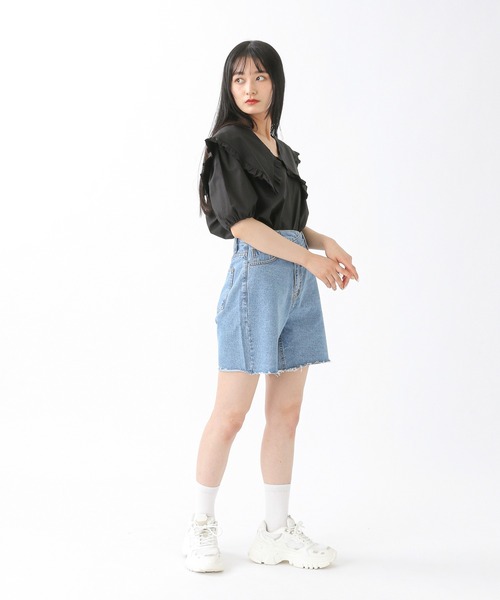 ALAND（エーランド）の「3.3 Field Trip／BIGカラーブラウス 2217279（シャツ/ブラウス・レディース・ブラック/アイボリー・FREE）」の7枚目の写真