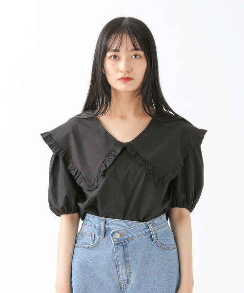 ALAND（エーランド）の「3.3 Field Trip／BIGカラーブラウス 2217279（シャツ/ブラウス・レディース・ブラック/アイボリー・FREE）」の9枚目の写真