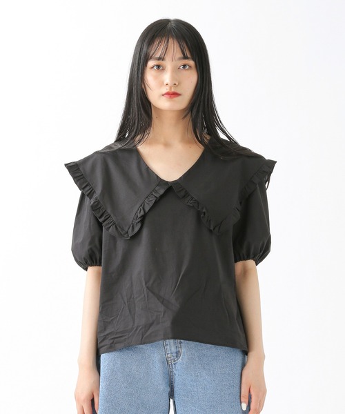 ALAND（エーランド）の「3.3 Field Trip／BIGカラーブラウス 2217279（シャツ/ブラウス・レディース・ブラック/アイボリー・FREE）」の3枚目の写真