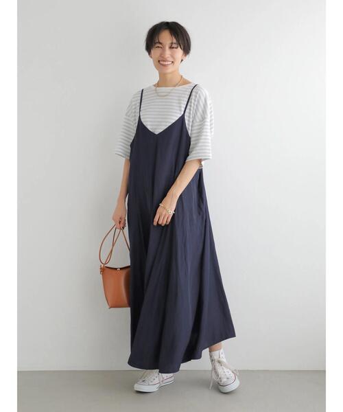 AMERICAN HOLIC（アメリカンホリック）の「マーメード切り替えフレアキャミワンピース（ワンピース・レディース・ネイビー/モカ/ドット・M/L）」の4枚目の写真