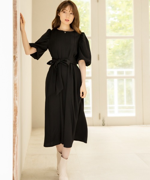 Misch Misch バルーン袖タックワンピース ワンピース Masch Masch ミッシュマッシュ のファッション ワンピース ドレス セール 新発一番人気