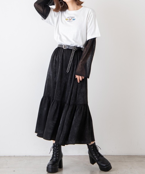 WEGO(ウィゴー)の「WEGO/ButterflyモチーフプリントTシャツ(Tシャツ/カットソー・レディース・ホワイト/ブラック・SMALL/MEDIUM/LARGE/X-LARGE)」の3枚目の写真