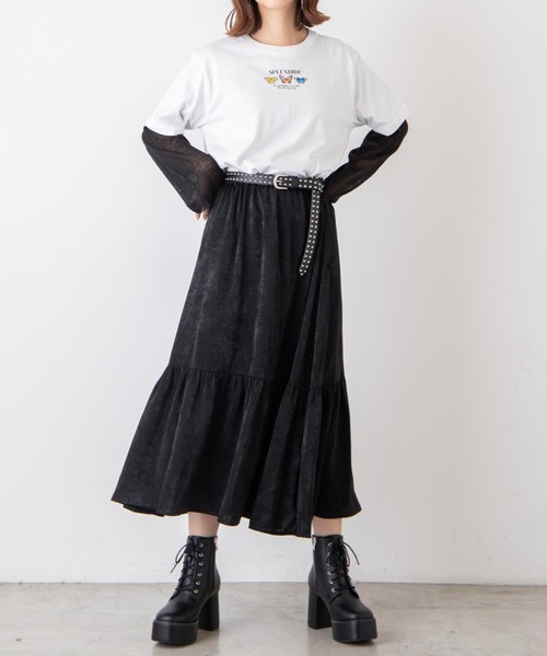 WEGO(ウィゴー)の「WEGO/ButterflyモチーフプリントTシャツ(Tシャツ/カットソー・レディース・ホワイト/ブラック・SMALL/MEDIUM/LARGE/X-LARGE)」の4枚目の写真
