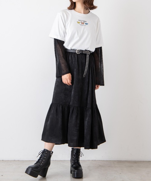 WEGO(ウィゴー)の「WEGO/ButterflyモチーフプリントTシャツ(Tシャツ/カットソー・レディース・ホワイト/ブラック・SMALL/MEDIUM/LARGE/X-LARGE)」の5枚目の写真