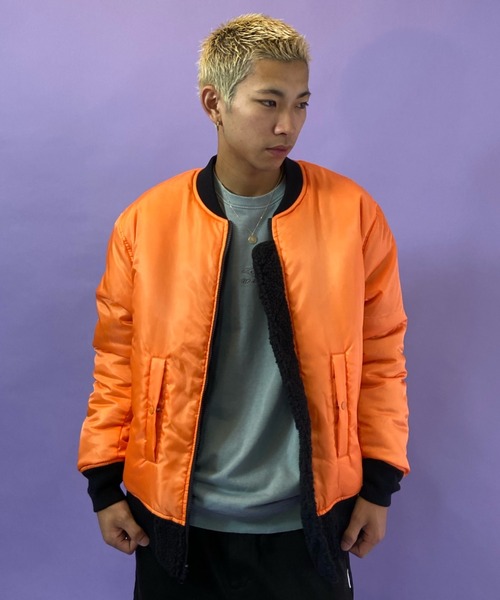 RVCA リバーシブル　ジャケット ホワイト　オレンジ　ボア　XS RVCA リバーシブル ジャケット ホワイト オレンジ ボア XS-在庫一掃処分