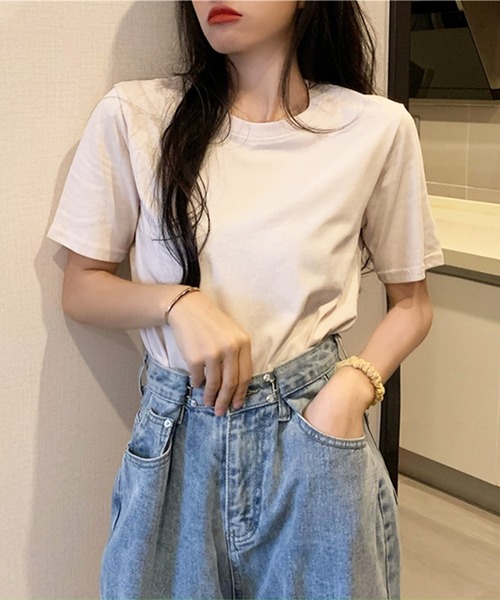 Anuenue（アヌエヌエ）の「レディース クルーネックカラーTシャツ（Tシャツ/カットソー・レディース・ブラック/パープル/レッド/オフホワイト/イエロー/グリーン・FREE）」の15枚目の写真