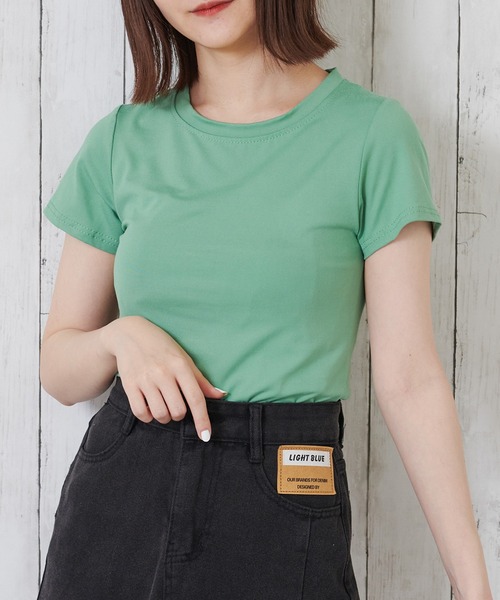 Anuenue（アヌエヌエ）の「レディース クルーネックカラーTシャツ（Tシャツ/カットソー・レディース・ブラック/パープル/レッド/オフホワイト/イエロー/グリーン・FREE）」の18枚目の写真