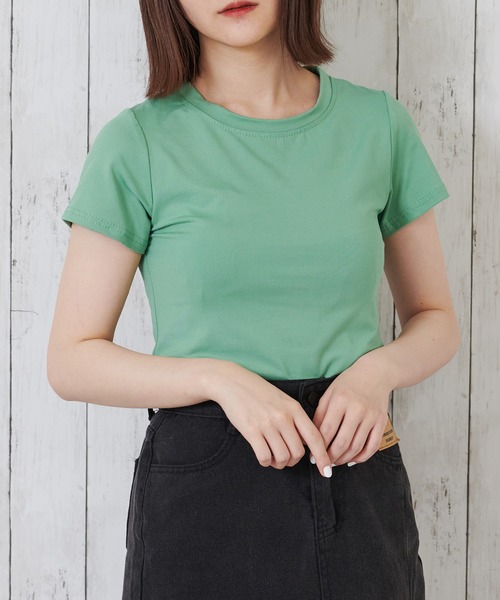 Anuenue（アヌエヌエ）の「レディース クルーネックカラーTシャツ（Tシャツ/カットソー・レディース・ブラック/パープル/レッド/オフホワイト/イエロー/グリーン・FREE）」の17枚目の写真