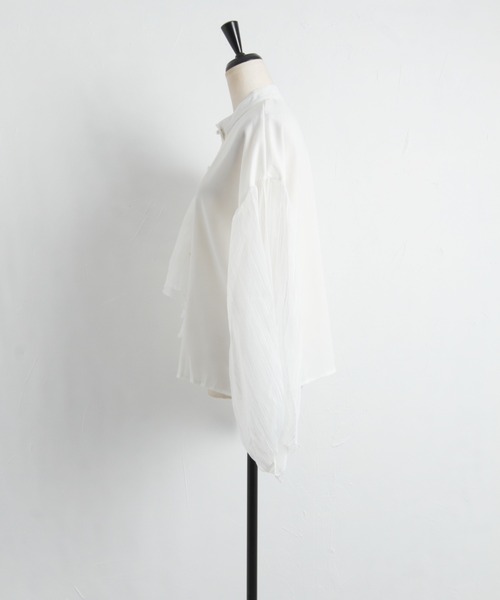 Cookie Chocolate（クッキーチョコレート）の「ボリュームスリーブデザインシアーシャツ（シャツ/ブラウス・レディース・ホワイト/ブラック・M）」の11枚目の写真